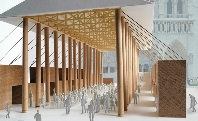 Shigeru Ban projeta pavilhão temporário para a Notre-Dame em Paris - Imagem de Destaque
