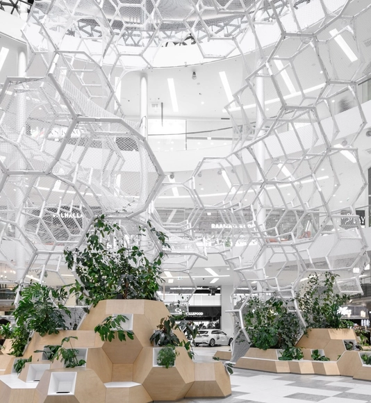 半透明有机空间装置，城市中垂直丛林 / PART Architecture - 展陈装置