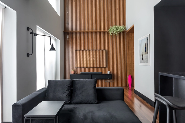 Loft Batel / Giuliano Marchiorato Arquitetos - Loft, Dormitório, Porta, Fachada, Iluminação