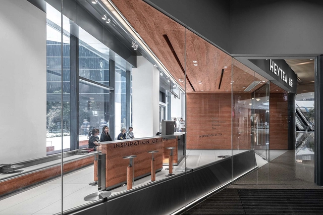 HEYTEA Store at Hongqiao Xintiandi, Shanghai / DAS Lab - Interior Photography, Interior Design, Kitchen, Facade, Door, Handrail, Beam