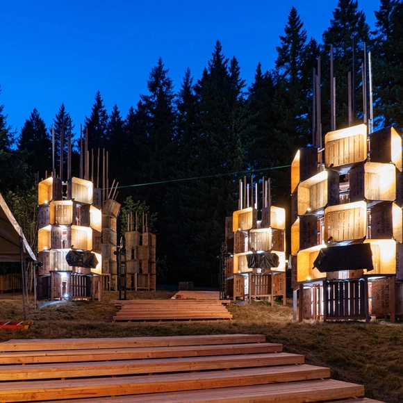 PSU Students Create Music Festival Stage from Apple Bins in Portland - Featured Image