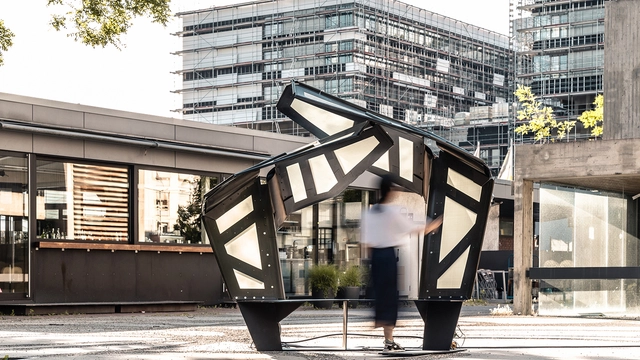 Estructura que se pliega como alas de insectos explora la arquitectura adaptativa - Imagen Principal