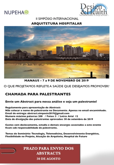 Chamada para palestrantes - II Simposio Internacional de Arquitetura Hospitalar em Manaus - Imagem de Destaque