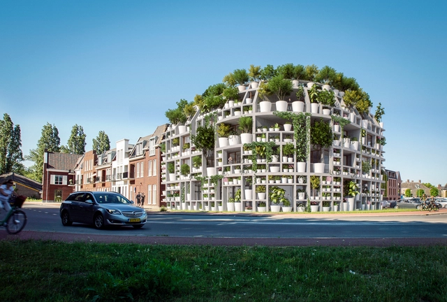 MVRDV diseña una fachada de plantas en macetas para su nuevo proyecto de uso mixto en Holanda - Imagen Principal