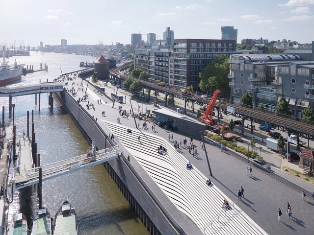 Paseo fluvial Niederhafen / Zaha Hadid Architects - Espacio Público