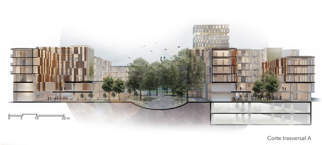 Propuesta de escalón ecológico y nodo vital residencial urbano en Ecuador: ganadores del concurso 'Microcentralidad la Y' - Imagen Principal