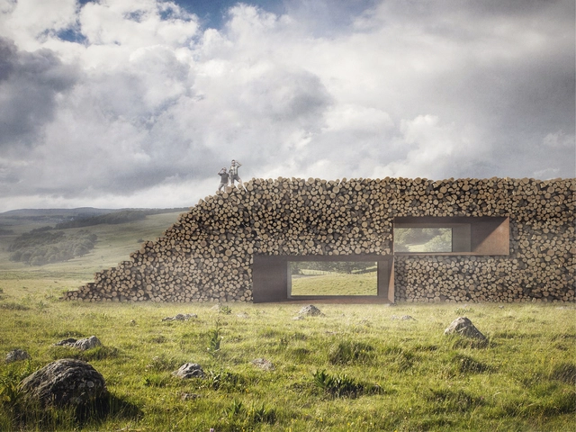 Conceptual Wall of Logs by Christophe Benichou  - Featured Image