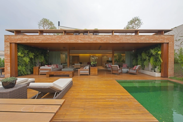 Casa Boa Vista / Débora Aguiar - Casas, Terraço, Fachada, Viga, Mesa, Cadeira