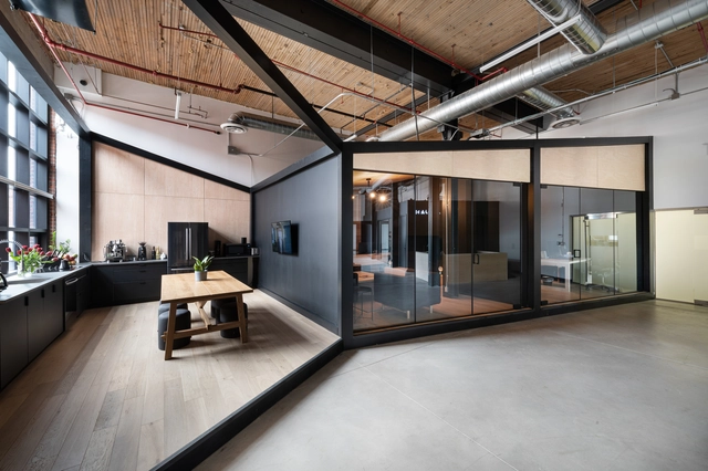 ARTJAIL Offices / StudioAC - Interior Photography, Offices Interiors, Kitchen, Door, Facade, Beam, Table