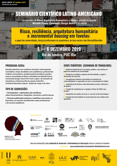 Seminário Latino-Americano "Risco, resiliência, arquitetura humanitária e incremental housing em favelas" - Imagem de Destaque
