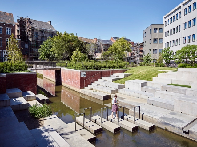 Student Residence REGA Exterior Landscape  / Ontwerpbureau Pauwels - Exterior Photography, Landscape Architecture, Facade