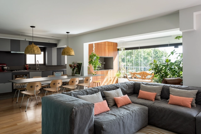 Apartamento Alto da Lapa / CR2 Arquitetura - Edifício De Apartamentos, Iluminação, Mesa, Cadeira