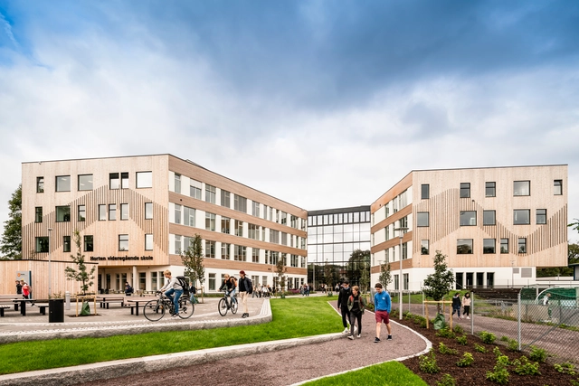 Escuela secundaria superior de Horten / LINK arkitektur - Fotografía exterior, Escuela Primaria, Fachada