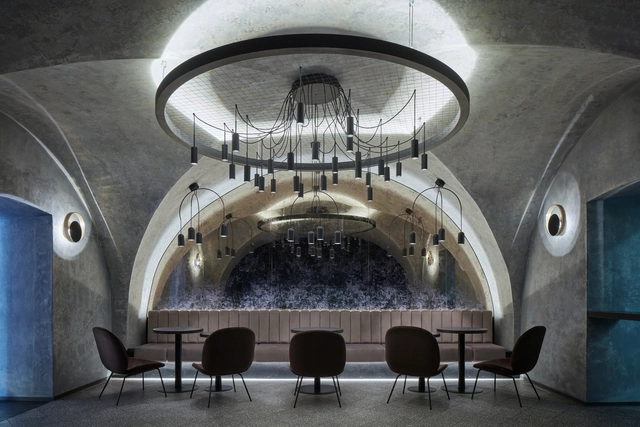 Moon Club / Formafatal + Machar&Teichman - Interior Photography, Hospitality Architecture, Arch, Arcade, Chair