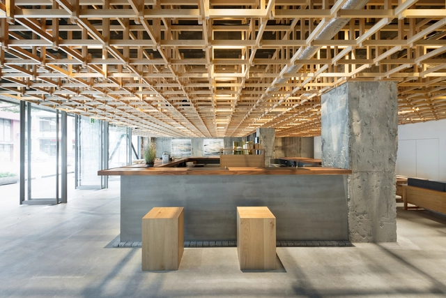 Kumu Kanazawa Hotel / Yusuke Seki - Interior Photography, Hotels Interiors, Kitchen, Beam, Table