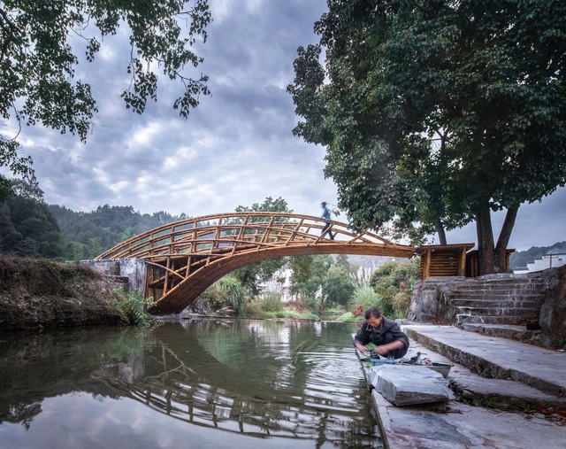Puente de Bambú / Atelier Lai - Puente Peatonal