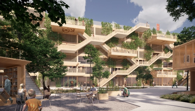 Open Platform y JAJA Architects diseñan el primer complejo de estacionamientos de madera en Dinamarca - Imagen Principal