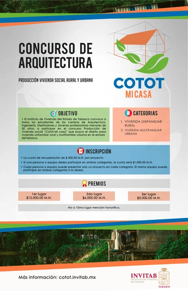 Cotot-Mi Casa. Concurso de vivienda social en Tabasco. - Imagen Principal