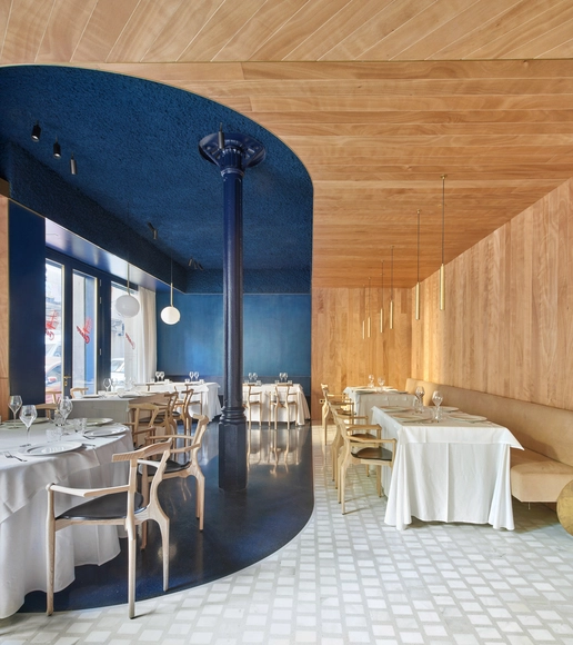 Restaurante Cheriff / Mesura - Interiores De Restaurantes Y Bares, Fijación Vigas, Arco, Mesas, Sillas