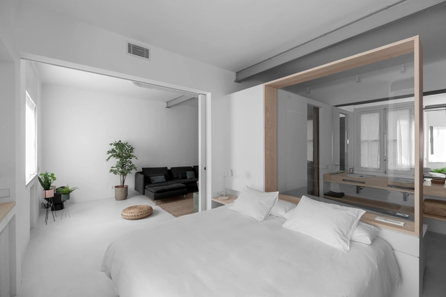 Apartamento en Delicias / EME157 estudio de arquitectura - Fotografía interior, Apartamentos, Dormitorio, Puerta, Fachada, Iluminación, Camas, Sillas