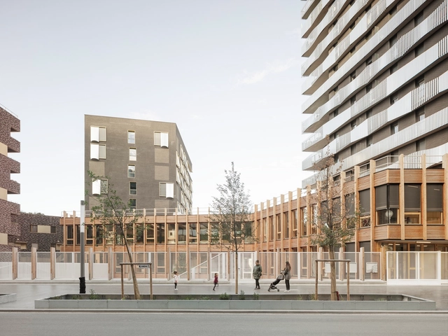 Vivienda O6A LOT / SAM architecture + Querkraft - Fotografía exterior, Kindergarten, Fachada