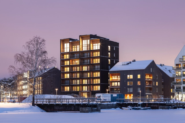 Kajstaden瑞典公寓，多层木构建筑的里程碑 / C.F. Møller Architects - 建筑图, 公寓, 表皮