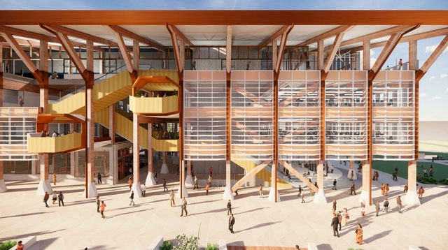 Five Firms Design Western Australia's First Large-Scale Timber Building - Featured Image