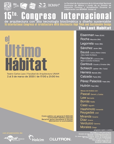 15to. Congreso Internacional de Arquitectura con Alta Tecnología  Bioclimática y Diseño Sustentable 2020 - Imagen Principal