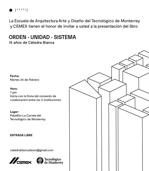 Presentación del libro "Orden Unidad Sistema" de la Cátedra Blanca-CEMEX  - Imagen Principal