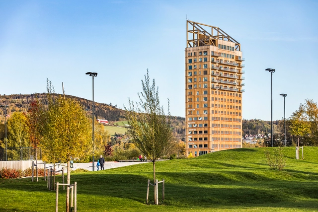 Mjøsa湖之塔，世界上最高的木材建筑 / Voll Arkitekter - 建筑图, 公寓