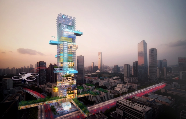 MVRDV+Airbus合作研究，将空中交通融入城市环境 - 主图