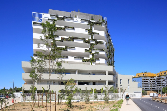 蒙皮利埃公园公寓‘I-Park’，成为肌理的绿植 / NBJ Architectes - 建筑图, 居住建筑, 表皮