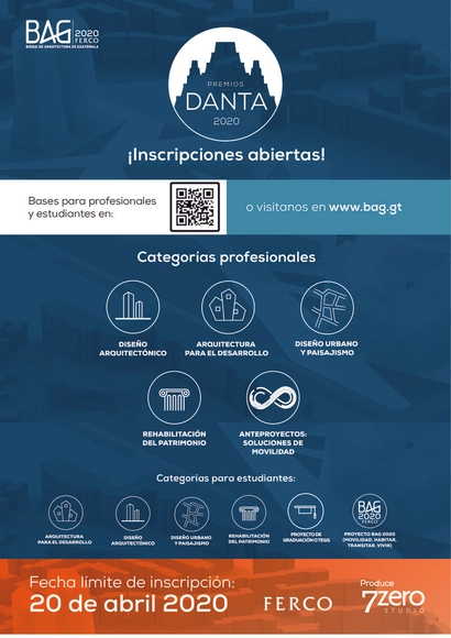 Premios Danta - Bienal de Arquitectura de Guatemala 2020 - Imagen Principal