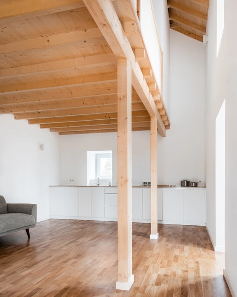 Casa da Vinha / SER-ra - Fotografia de Interiores, Casas, Viga, Banco