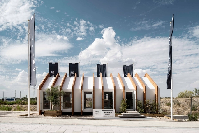Prototipo de pabellón prefabricado / Ayllón Paradela Deandrés Arquitectos + Xesta-Rasilla Arquitectos - Fotografía exterior, Sustentabilidad, Fachada, Pilares