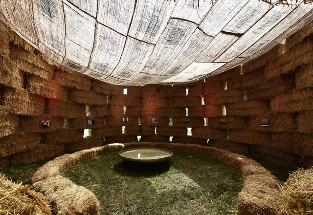 Strohtherme Pavilion / Christoph Hesse Architects - Exterior Photography, Pavilion, Chair