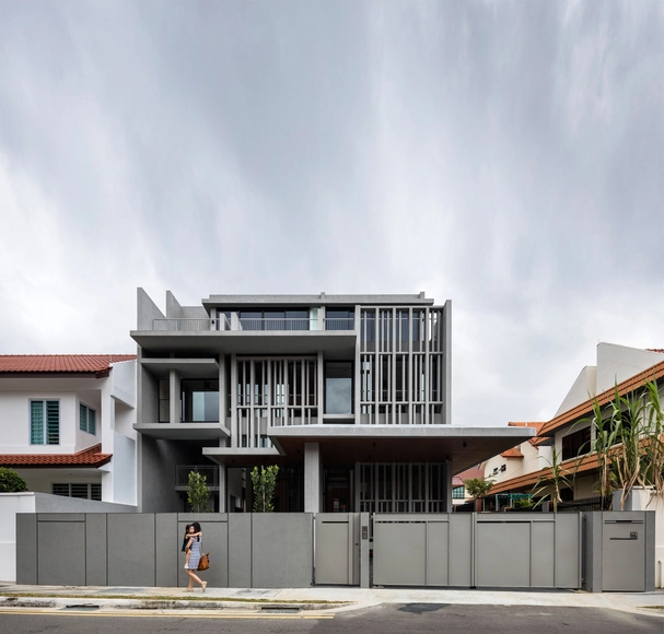 新加坡字母住宅 / Park + Associates - 建筑图, 别墅室内, 表皮