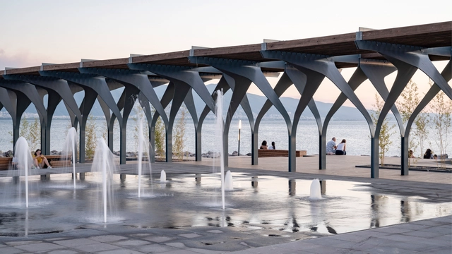 Pavilion by the Sea / Studio Evren Başbuğ - Exterior Photography, Park, Column, Arch