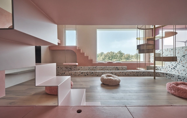 Casa rosada de gatos / KC Design Studio - Fotografía interior, Casas