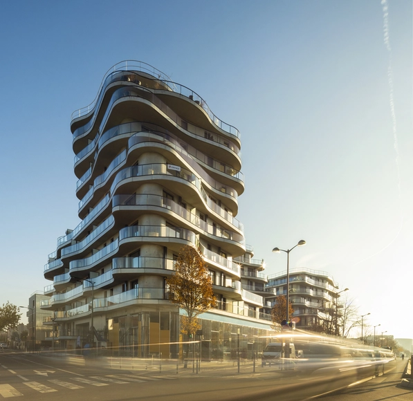 Courbes Residential Building / Christophe Rousselle Architecte - Exterior Photography, Apartments, Facade