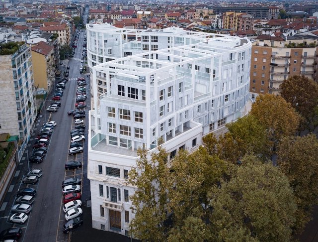 米兰公寓 Carlo Erba，蜿蜒搪瓷钢架 / Eisenman Architects + Degli Esposti Architetti + AZstudio - 建筑图, 公寓