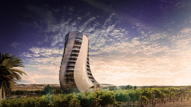 Intro Architecture projeta hotel inspirado em barril de vinho na Austrália - Imagem de Destaque