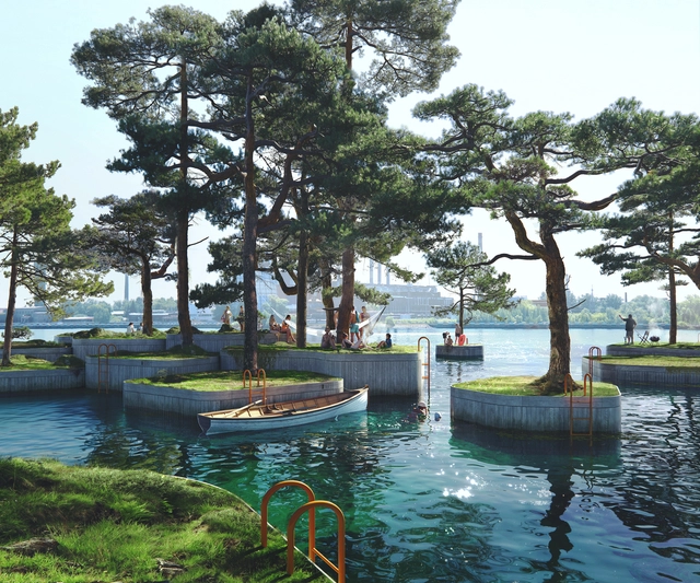 哥本哈根中心浮岛将再建三岛，适应性的新型城市主义 - 主图