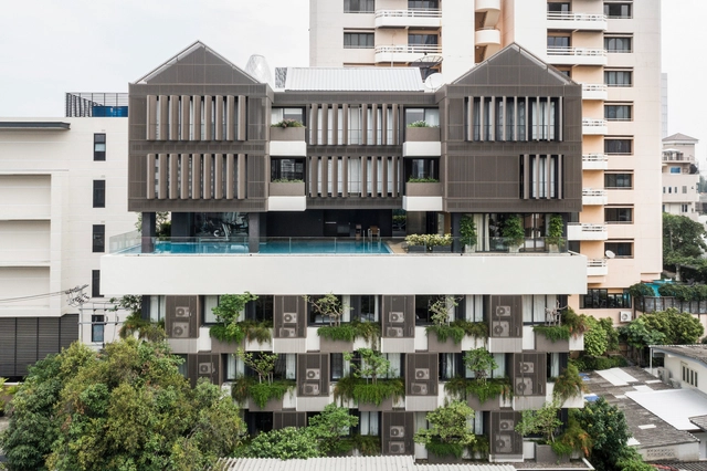 曼谷混合型住宅 TRYP，叠加的‘垂直森林’ / Somdoon Architects - 建筑图, 公寓, 表皮