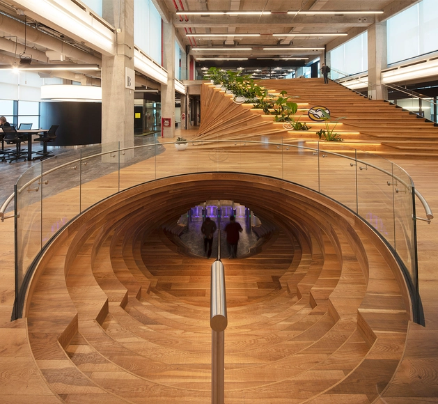 Mercado Libre Office in Buenos Aires / Estudio Elia Irastorza + BMA arquitectos + Methanoia - Interior Photography, Offices Interiors, Stairs, Door, Handrail, Arch