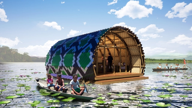 Atelier Marko Brajovic projeta biblioteca flutuante na Floresta Amazônica - Imagem de Destaque