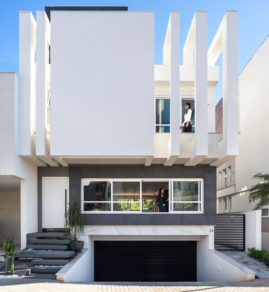 Residência KE / NK Arquitetura - Fotografia de Exterior, Casas, Fachada, Escada
