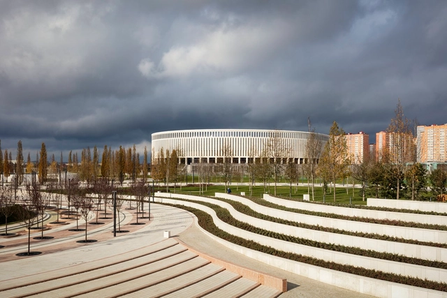 Krasnodar FC 球场公园，全球首个球场内高科技环形屏 / gmp - 建筑图, 足球场, 表皮