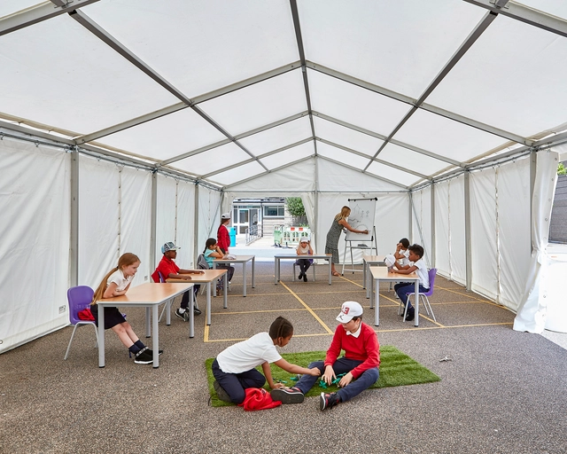 Curl la Tourelle Head Builds First Socially Distanced Tent for a London Primary School - Featured Image