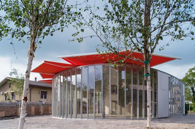 Workshop Ricostruzione - The Youth Activity Center / Mario Cucinella Architects - Exterior Photography, Learning, Facade, Door